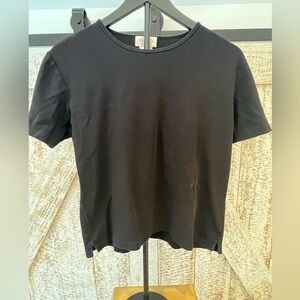 Talbots Black 100% Cotton Short Sleeve T-Shirt Size Medium